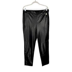 NWT Michael Michael Kors Rocker Edgy Faux Leather Legging Pants Felt Lined Large